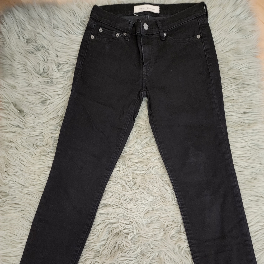Gap1989 25p real straight black jeans 34" length